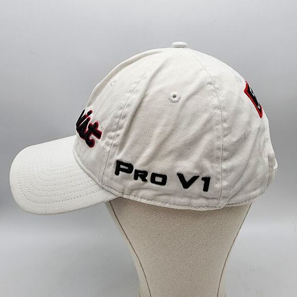 Titleist Golf Hat Cap Pro V1 FJ Footjoy White Strap VG Adjustable Casual Sporty - Picture 2 of 8